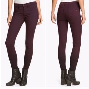 rag & bone Skinny Jeans in Distrsd Wine Size 28